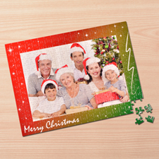 Personalised Merry Christmas 12X16.5 Jigsaw Puzzle