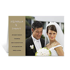 Personalised Timeless Gold Wedding Photo Cards, 5X7 Folded Modern