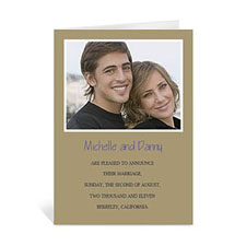 Personalised Timeless Gold Wedding Photo Cards, 5X7 Portrait Folded