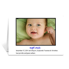 Personalised White Photo Cards For New Baby Announcement