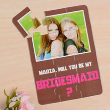 Personalised Brown Will You Be My Bridesmaids Invitation Puzzle