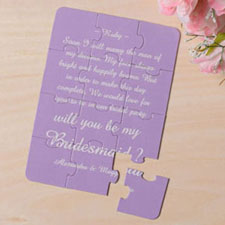 Personalised Personalised Background And Words For Bridesmaid Invitation Puzzle