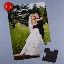 Personalised Magnetic Wedding Photo Announcement Invitation Puzzle