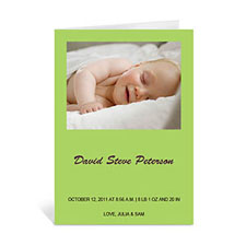 Personalised Lime Baby Shower Photo Cards, 5X7 Portrait Folded