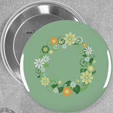 Floral Spring Wedding Custom Button Pin, 3