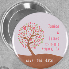Oak Tree Wedding Favor Custom Button Pin, 3