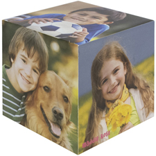 Personalised Wood Photo Cube, 5 Panels