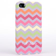 Personalised Colourful Colours Chevron iPhone 4 Hard Case Cover