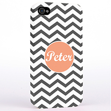 Personalised Grey Chevron iPhone 4 Hard Case Cover
