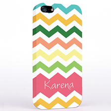 Personalised Colourful Stripes Chevron iPhone Case