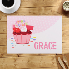 Personalised Girl First Birthday Cupcake Placemats