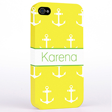 Personalised Yellow And White Cute Anchors Hard Case Cover