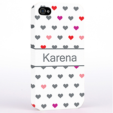 Personalised Colourful Small Hearts Hard Case Cover