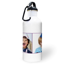 Personalised Photo Purple Two Collage Two Textbox Water Bottle