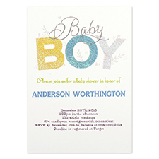 Personalised Baby Boy Party Invitation Card