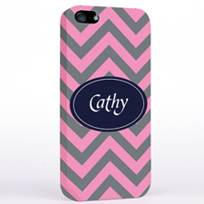Personalised Grey & Carol Chevron iPhone Case