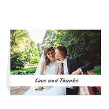Personalised Classic White Photo Wedding Cards, 5X7 Folded Causal
