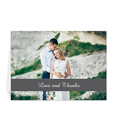 Personalised Classic Grey Photo Wedding Cards, 5X7 Folded Causal
