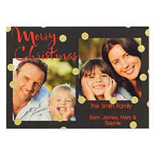 Personalised Glitter Merry Christmas Party Invitation Card