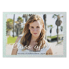 Picture Of Success Glitter Personalised Photo Graduation Announcement 5X7 Party Invitation Card