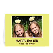 Personalised Easter Yellow Photo Greeting Cards, 5X7 Folded