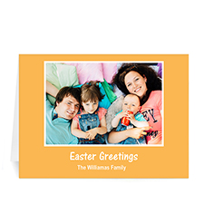 Personalised Easter Orange Photo Greeting Cards, 5X7 Folded