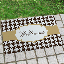 Hounds Tooth Personalised Name Door Mat