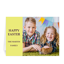 Personalised Easter Yellow Photo Greeting Cards, 5X7 Folded Modern