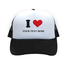 I Love Personalised Trucker Hat, Black