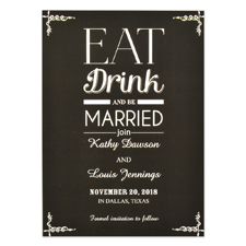 Personalised Eat Drink Be Married Personalised Save The Date Invitation Cards