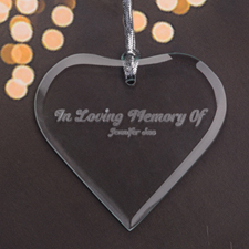 Personalised Engraved In Loving Memory Heart Shaped Ornament