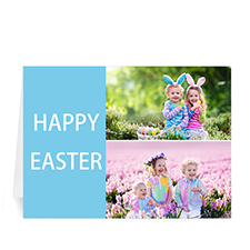 Personalised Elegant Collage Blue Easter Greetings Greeting Cards