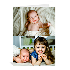 Personalised White Two Collage Baby Greeting Card