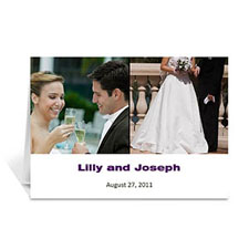 Personalised Two Collage Wedding Photo Cards, 5X7 Simple White