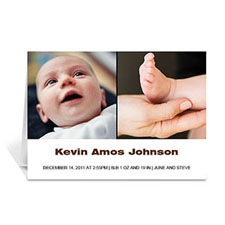 Personalised Two Collage Baby Photo Cards, 5X7 Simple White