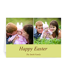 Personalised Two Collage Easter Photo Cards, 5X7 Simple Yellow