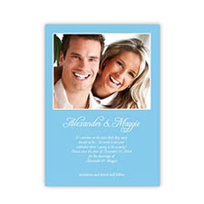 Personalised Baby Blue Wedding Announcement, 5X7 Stationery Card