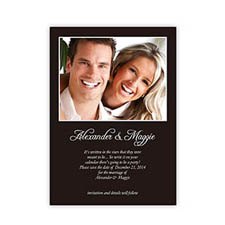 Personalised Black Wedding Announcement, 5X7 Stationery Card