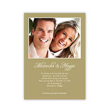 Personalised Gold Wedding Announcement, 5X7 Stationery Card