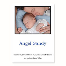 Personalised White Birth Announcements, 5X7 Stationery Card
