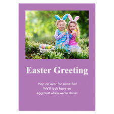 Personalised Baby Purple Easter Invitations, 5X7 Stationery Card