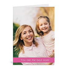 Personalised Personalised Mothers Day Greeting Cards, 5X7 Folded Pink