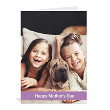Personalised Mothers Day Greeting Cards, 5X7 Folded Classic Purple