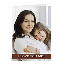 Personalised Mothers Day Greeting Cards, 5X7 Folded Chocolate