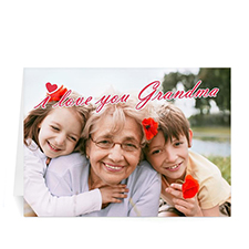 5X7 Folded Personalised Greeting Cards, I Love You Grandma
