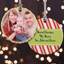 Season Of Cheer Personalised Photo Porcelain Ornament