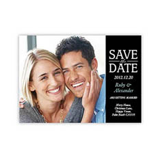 Personalised Our Day, Classic Black Save The Date Invitation Cards