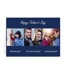 Custom Printed Made For Dad, Classic Blue Greeting Card