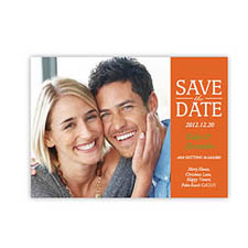 Personalised Our Day, Classic Orange Save The Date Invitation Cards