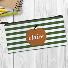 Design Your Own Orange Apple Green Stripe Pencil Case